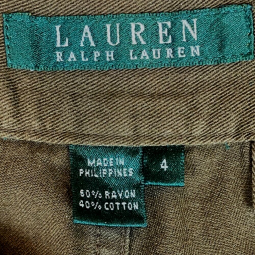 VTG ‎ Lauren Ralph Lauren Utility Cargo Pants Sz 4 Olive Green #169M - Picture 10 of 11